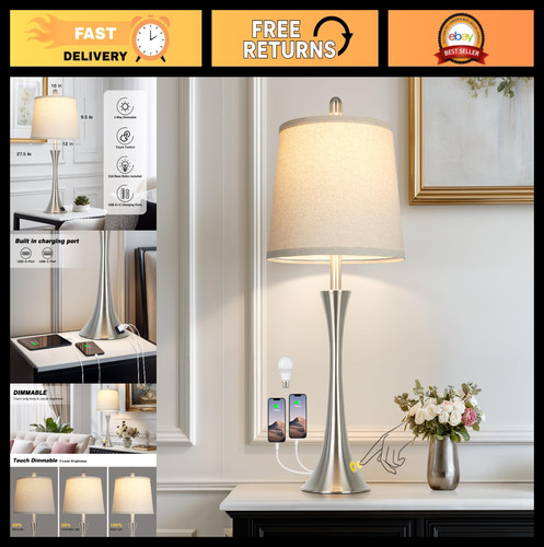 Silver touch table lamps - silver,