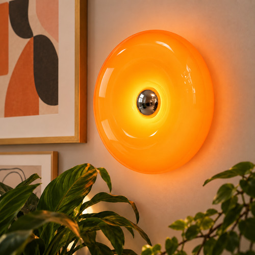 Orange donut table lamp touch - donut,
